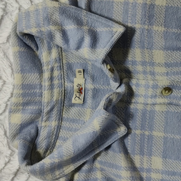 423. Faherty Legend Sweater Shirt | Color: Light Blue/Off-White Plaid - Picture 4 of 9